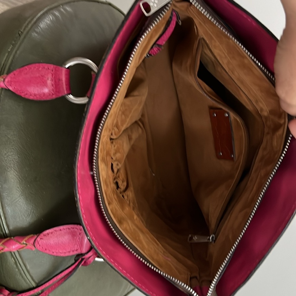 Patricia Nash Pink Embossed Leather Shoulder Bag with Tassels - Picture 2 of 3